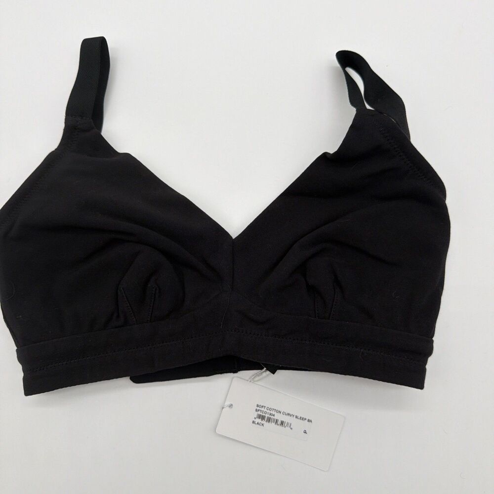 Cosabella SFTCO1304 Soft Cotton Curvy Sleep Bralette Sz Petite- Black  Wireless